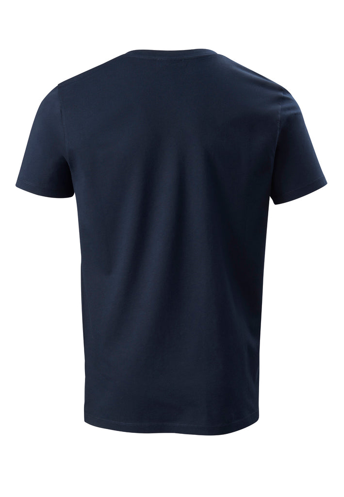 ["Navy", " V-Neck T-Shirt von PHYNE für Männer in navy Rückansicht"]