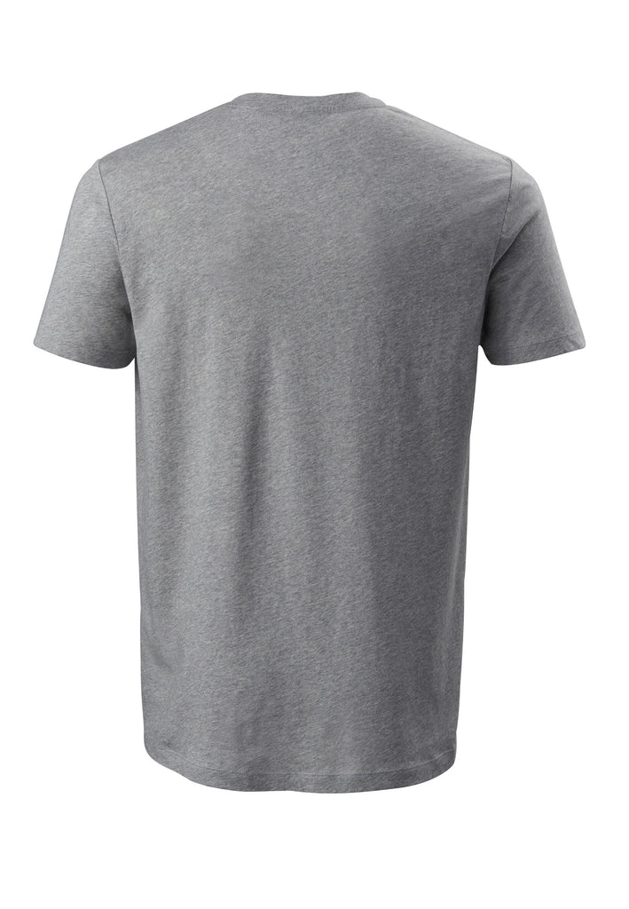 ["Grey", " V-Neck T-Shirt von PHYNE für Männer in grau Rückansicht"]