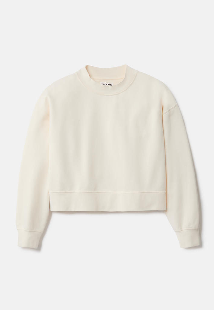 ["Cream", " Stillbild Cropped Sweatshirt Cream Vorderseite"]