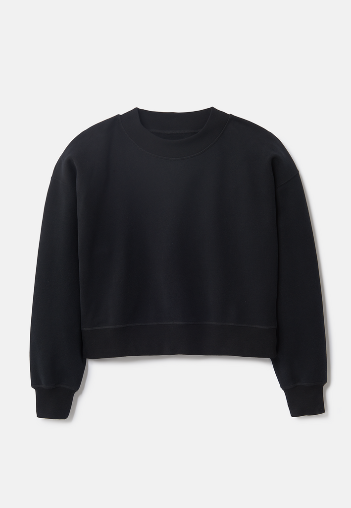 ["Black", " Stillbild Cropped Sweatshirt Black Vorderseite"]